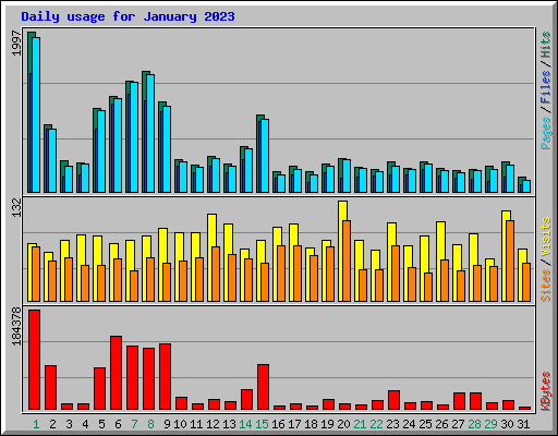 Daily usage for January 2023