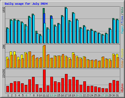 Daily usage for July 2024