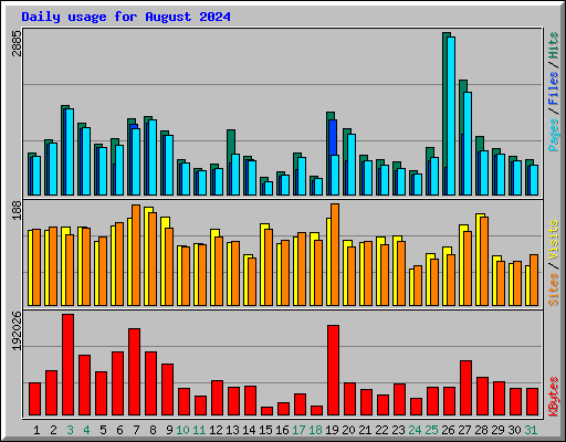 Daily usage for August 2024