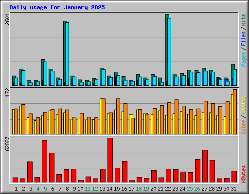 Daily usage for January 2025