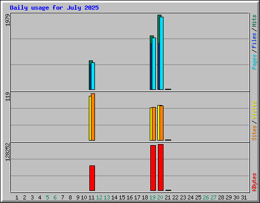 Daily usage for July 2025