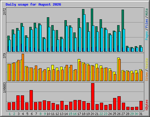 Daily usage for August 2026