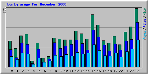 Hourly usage for December 2006