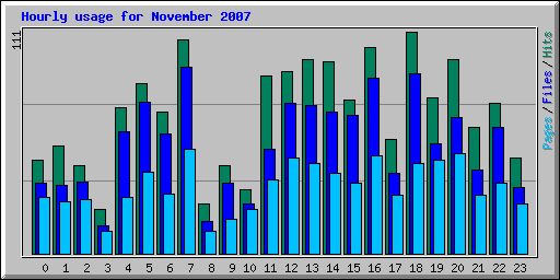 Hourly usage for November 2007