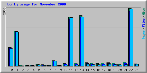 Hourly usage for November 2008