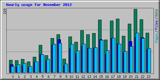 Hourly usage for November 2012