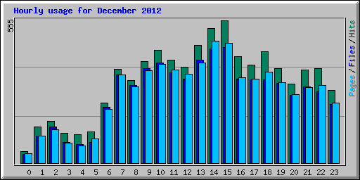 Hourly usage for December 2012