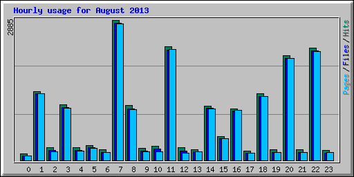 Hourly usage for August 2013