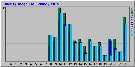 Hourly usage for January 2015