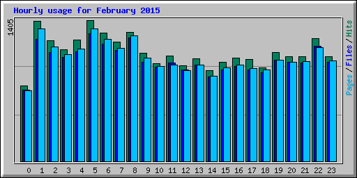 Hourly usage for February 2015