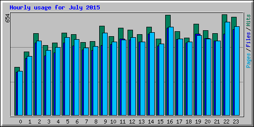 Hourly usage for July 2015