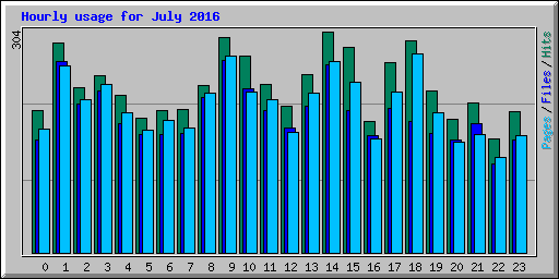 Hourly usage for July 2016