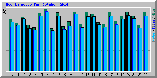 Hourly usage for October 2016