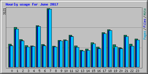 Hourly usage for June 2017