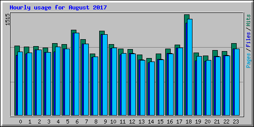 Hourly usage for August 2017