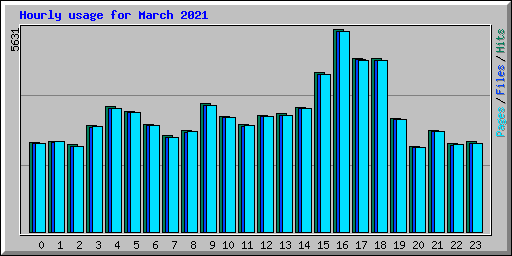 Hourly usage for March 2021