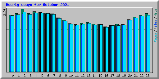 Hourly usage for October 2021