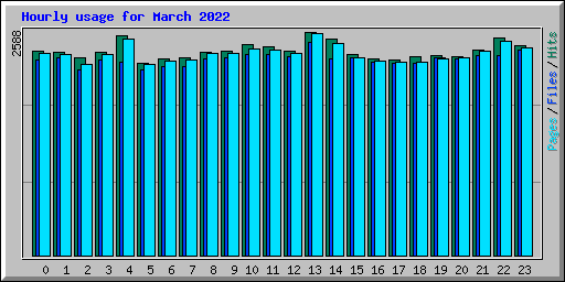 Hourly usage for March 2022