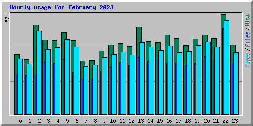 Hourly usage for February 2023