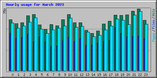 Hourly usage for March 2023