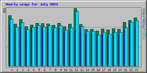 Hourly usage for July 2023