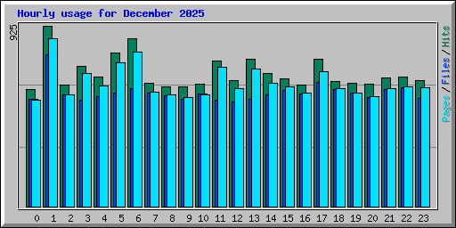 Hourly usage for December 2025