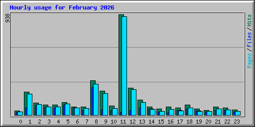 Hourly usage for February 2026